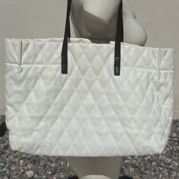 Givenchy Duo Shopper Leather Canvas Large White Tote - Picture 2 of 10